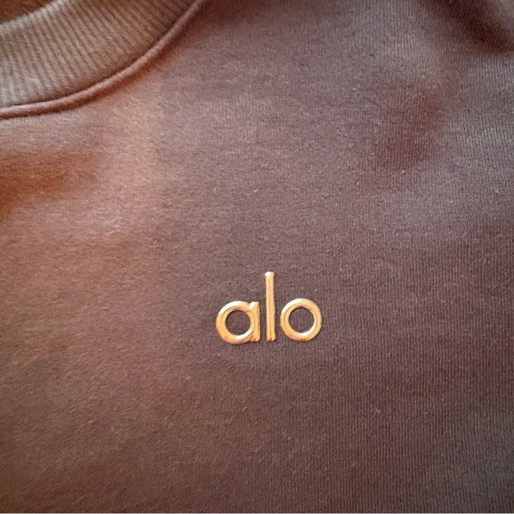 Alo Anthracite grey Cropped Accolade Crewneck - Picture 5 of 5